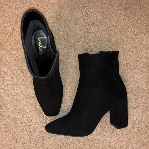 Lulus size 10 black suede booties - Picture 2 of 3